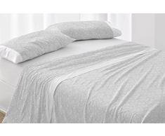 Burrito Blanco Juego de SÃ¡banas 515 | para Cama de 160 cm | Juego de SÃ¡bana, Funda de Alhomada y Bajera Ajustable | Color Gris