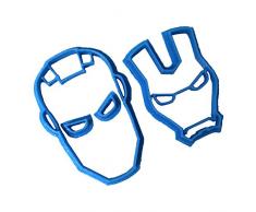 Cuticuter Iron Man Cortador de Fondant, Azul, 8x7x1.5 cm