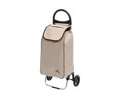 Aurora Carro de la Compra de 2 Ruedas con Estructura Ligera 100% Aluminio y Bolsa de polialgodón, Mod. Ecológico