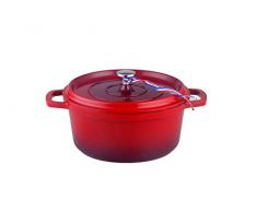 Kamberg Cazuela 16 cm redonda rojo flameado, aluminio fundido, revestimiento tipo piedra, todo tipo de fuentes de calor, incluida la inducción, sin PFOA