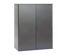 Pierre Henry Armario con Puertas, Metal, Gris, 43x86x18 cm