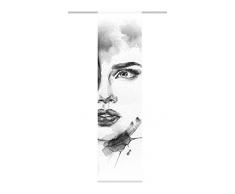 Home Fashion 87889-703 Cortina Face Right, diseÃ±o de Seda con impresiÃ³n Digital, 245 x 60 cm, Gris