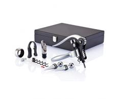 XD Design Set Vino Profesional 9 Piezas, Madera, Plata, 26.8x22x6.5 cm