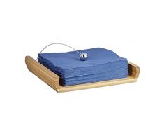 Relaxdays Servilletero de Mesa con Peso, Madera de Bambú, Marrón, 3,7 x 21,7 x 21,7 cm