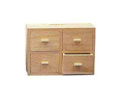 RAYHER 62380000 Cajonera de madera FSC Mix Credit 15 x 20 x 7 cm 4 cajones Marrón