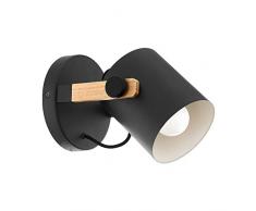 EGLO HORNWOOD lámpara de pared, 28 W, Schwarz, Braun