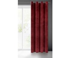 Eurofirany Villa Cortina Opaca Terciopelo con Ojales-1 Unidad, Panel, Suave, ClÃ¡sico, Elegante, SalÃ³n, Dormitorio, Gruesa 290 g/mÂ², PoliÃ©ster, Burdeos Oscuro, 140x250 cm