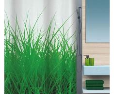 Spirella 180 x 200, Gris colección Grass, Cortina de Ducha Textil, 100% Polyester