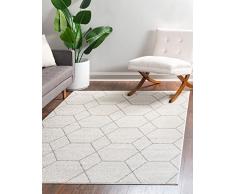 Unique Loom Trellis Frieze - Alfombra de Estilo marroquÃ­ (122 x 183 cm), Color Marfil
