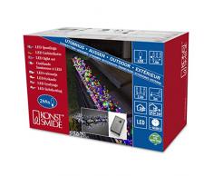 Konstsmide 3721-500 Cluster - Guirnalda de luz LED micro (8 funciones, mando a distancia y función de memoria, 288 diodos de colores, transformador exterior de 24 V, cable de color negro)