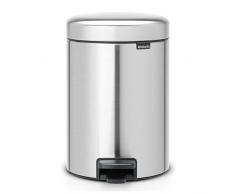 Brabantia Newicon-Cubo de Basura con Pedal, 3 l, Color Fpp Inoxidable, Acero Mate Anti-Huellas
