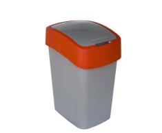 Curver Papelera Pacific Flip Bin 25L, Gris Y Rojo, 24x32x45 cm, 190171
