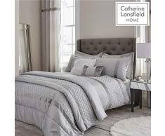 Catherine Lansfield Sequin Cluster Juego de edredón, Plateado, Super King Duvet Set