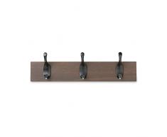 AmazonBasics - Perchero de pared, 3 ganchos modernos, Nogal