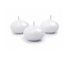 Party Deco Conf. 50 velas flotantes, cera, color blanco, paquete