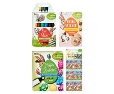 Heitmann – Pinturas para Colorear Huevos 30058 – Juego de Manualidades de Pascua, 4 Piezas, lápiz mágico para Pintar Huevos, Huevo mágico, Pinturas y Pegatinas de Pascua, para Aprox. 45 Huevos