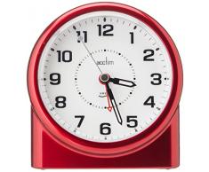 Acctim Central Sveglia Analogica Argento - Smartlite Notte, Lancetta Silenziosa, Snooze (Batterie Non Incluse)