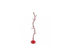 Versa 18790470 Perchero de pie Rojo 185x32x32 cm, Metal Lacado, 9 colgadores