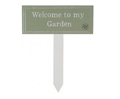 CREATIVE TOPSÂ -Â Bienvenido a mi jardÃn Suelo Sign, Madera, Multi/Colour, 0,5Â x 25,5Â x 20Â cm