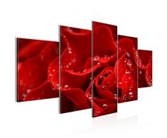 Runa Art imágenes flores Rose Wandbild 200 x 100 cm Vlies - lienzo XXL formato Wandbilder salón vivienda Deko Kunstdrucke rojo 5 piezas - Made in Germany - listo para colgar 200451a