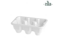 PORCELLANA Uova 6Â Huevos Bandeja, Porcelana, Multicolor, 16Â x 11Â x 5Â cm