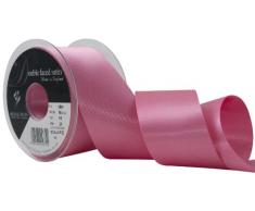 Cinta de satén de poliéster a doble cara Berisfords de 50 mm, color rosa intenso