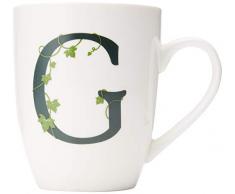 La Porcellana Taza Letra G, Color Blanco