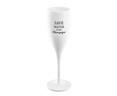 Koziol Cheers NO. 1 Save Water Drink, Champagne Glass, Prosecco Flute, 100 milliliters, Plastic