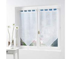 Douceur dIntérieur - 1620976, Par De Visillo Pompon Presilla, 2 X 60 X 90 Cm, Salina, Visillo Arena, Blanco