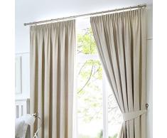 Cortinas Fusion Dijon con Pliegues, Natural, 46x54 (117 x 137 cm)