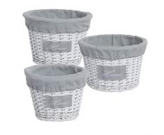 Dcasa Juego De 3 Redondo Mimbre Home Cestas de Regalo Muebles Pegatinas Decoración del hogar Unisex Adulto, Color, única