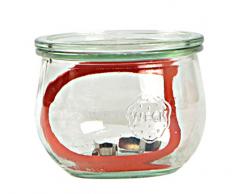 Weck - Bote con Forma de tulipÃ¡n de 580 ml, con tapadera de 100 mm, Completo con Junta y Clips, Caja de 6 Piezas, Cristal, Transparente