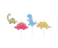 PME - Juego de Velas en Forma de Dinosaurios, Paquete de 4
