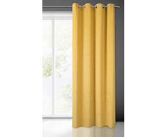 Eurofirany Velvet - Cortina de Terciopelo, Color Burdeos, Senf Gelb, 140 x 250 cm