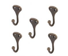 sourcing map SourcingmapÂ® Gancho De Pared Estilo Antiguo Extremo EsfÃ©rico Solo Bufanda Escudo Perchas Bolsa Llavero Titulares 5Pcs