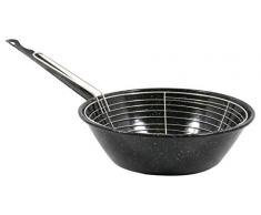 Esmaltaciones La Estrella Jaspeada - Sartén honda con cestillo, 26 cm