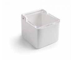 DONREGALOWEB Salero cerÃ¡mica con Tapa Transparente acrÃ­lica 11.5x11.5x11.5 cm (Blanco)
