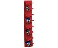VCM Diseño Estante de Pared 452097 Estante CD DVD Armario EstanterÃa Rojo Lansi máxima de