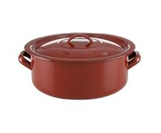 Quid Cacerola 20 Cm con Tapa Clasico, Acero esmaltado, MarrÃ³n