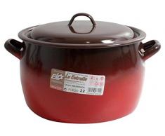 Esmaltaciones La Estrella Fuego - Olla abombada con Tapa, 22 cm, 6,4 L