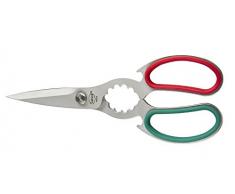 Sanelli Premana Professional Tijera Cocina Acero Inoxidable, Acero Inoxidable, Rojo/Verde, 21,0 X 1,0 X 7,5 cm
