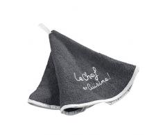 Douceur d Intérieur Toalla Redondo (0) 60 cm Esponja Brodee Cocinero, algodón, Antracita, 60 x 60 cm