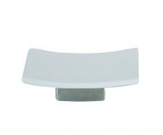 MSV 140744 Mahe - Jabonera (cerÃ¡mica, Acero Inoxidable y gres (13,5 x 9 x 3,5 cm)