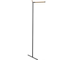 YAMAZAKI TOWER 5551 - Percha de esquina reclinable, acero y madera, 31,5 x 48,5 x 160 cm