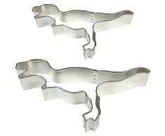 PME Cortadores para Pasteles y Galletas en Forma de Dinosaurios, TamaÃ±os Grande y PequeÃ±o, Juego de 2