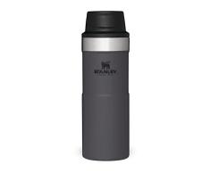 Stanley Trigger Action Termo Café Para Llevar 0.35L Charcoal , Botella Termica Sin BPA , Mantiene FrÃo 5 Horas , Vaso Termico Café de Acero Inoxidable , Apta Para Lavavajillas