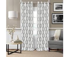 Elrene Cortina de Cortina de Ventana de un Solo Panel, Gris Claro, 132 x 213 cm