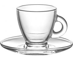 Borella Casalighi Roma Juego de café con Plato Transparentes, 12 Unidad
