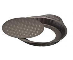 Pyrex Molde Tarta con Fondo Desmontable 25Cm Asimetria, Acero, Negro, 3.5 cm