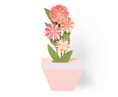 Sizzix Set de Troqueles Thinlits 9 pzas 664360 Jarra de Flores Pop Up by Georgie Evans, multicolor, Talla Ãºnica